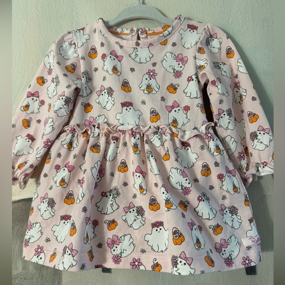 RUFFLE BUTTS Boos & Bows Spandex Romper Ghosts Pumpkins Size 6-12M - Picture 6 of 10